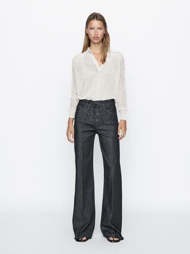 Zara Flared high-waist jeans - Blue - Image 0