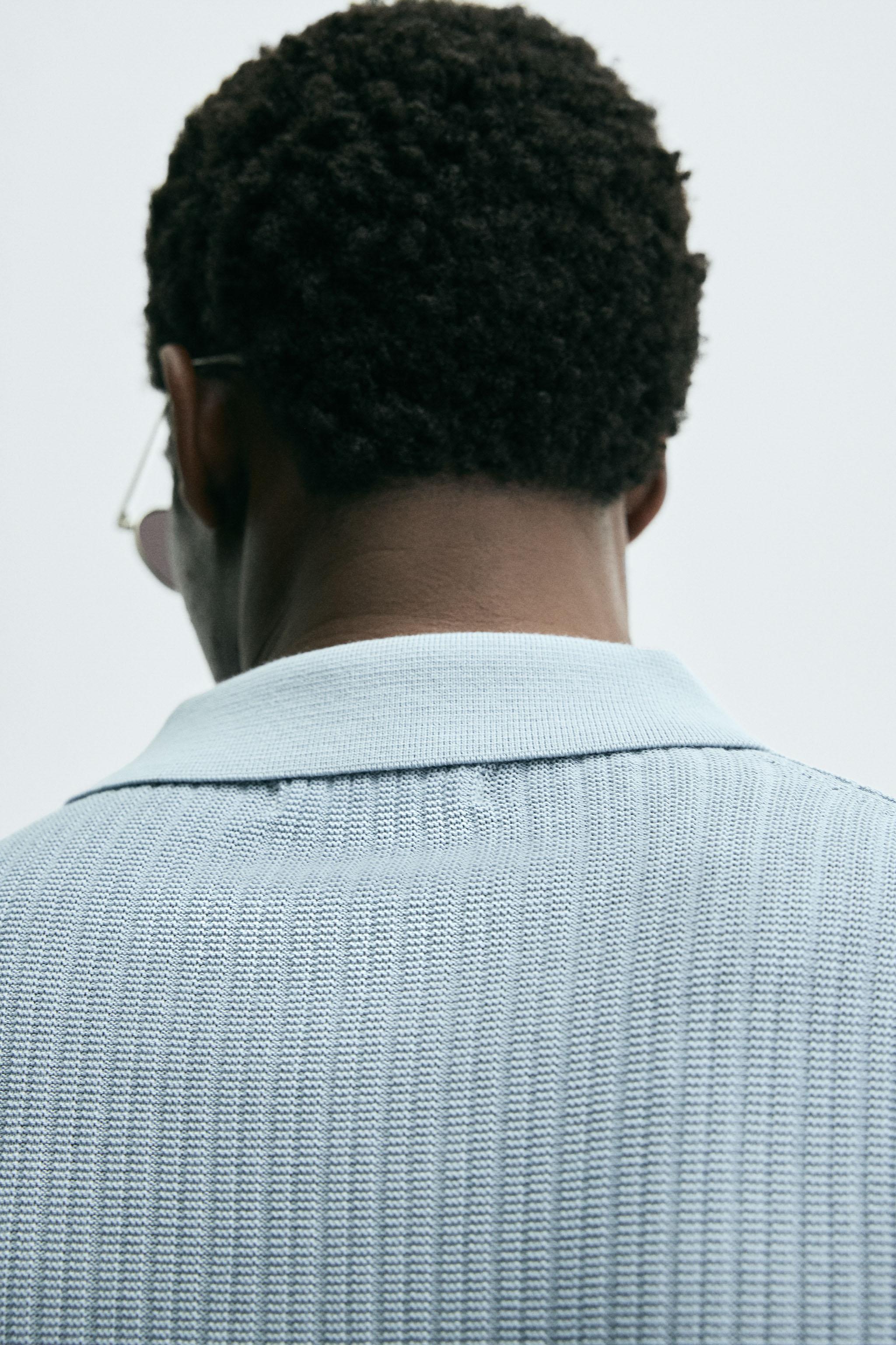 RIBBED KNIT POLO SHIRT