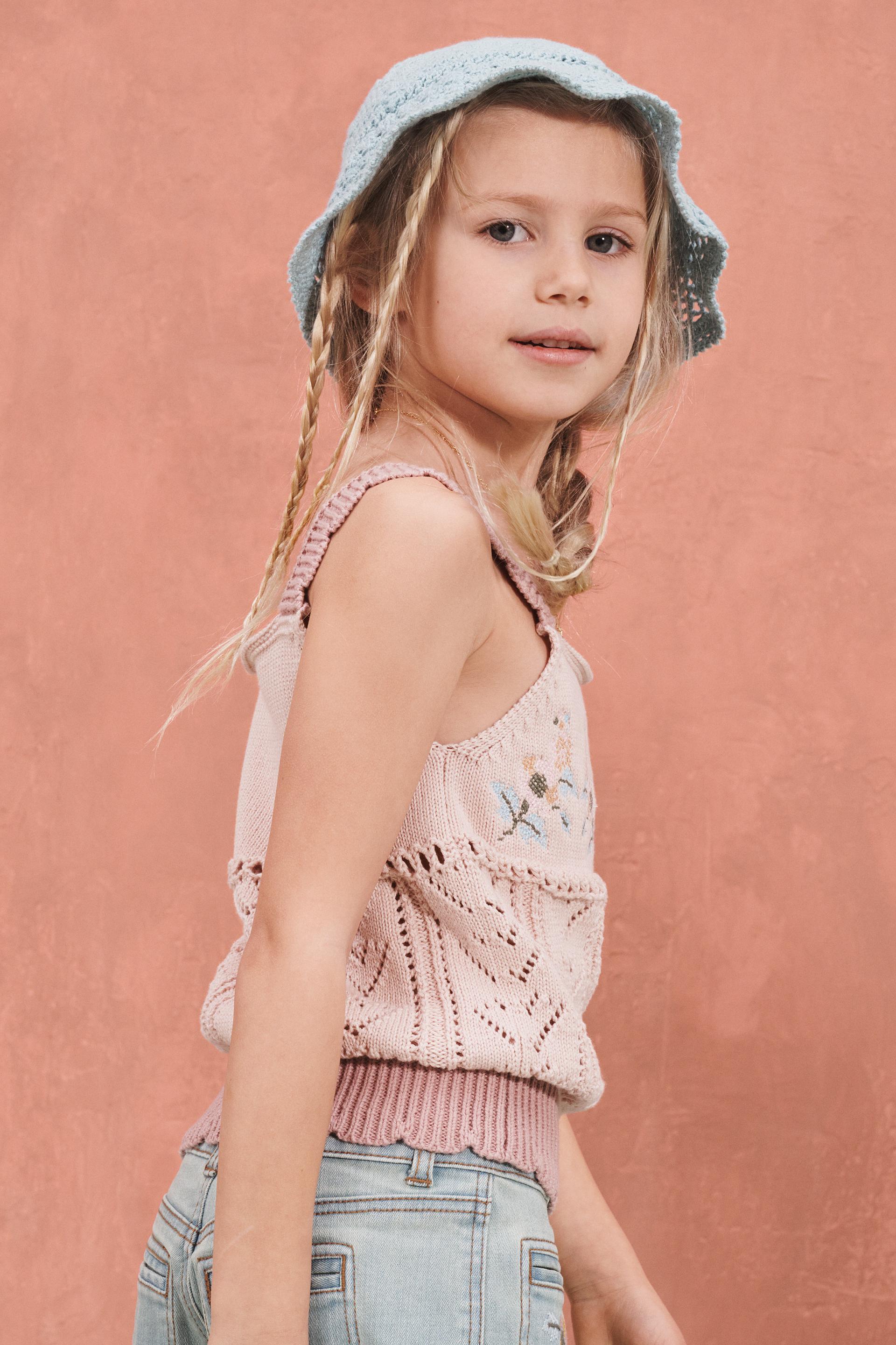 CROCHET KNIT HAT LIMITED EDITION Sky blue ZARA United States