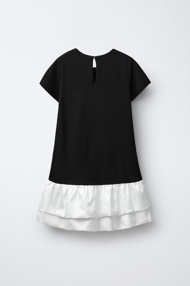 COMBINED DRESS WITH RUFFLES - Black by Zara - Image 1