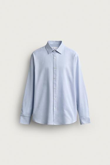 Zara EASY CARE TEXTURED SHIRT - Sky blue