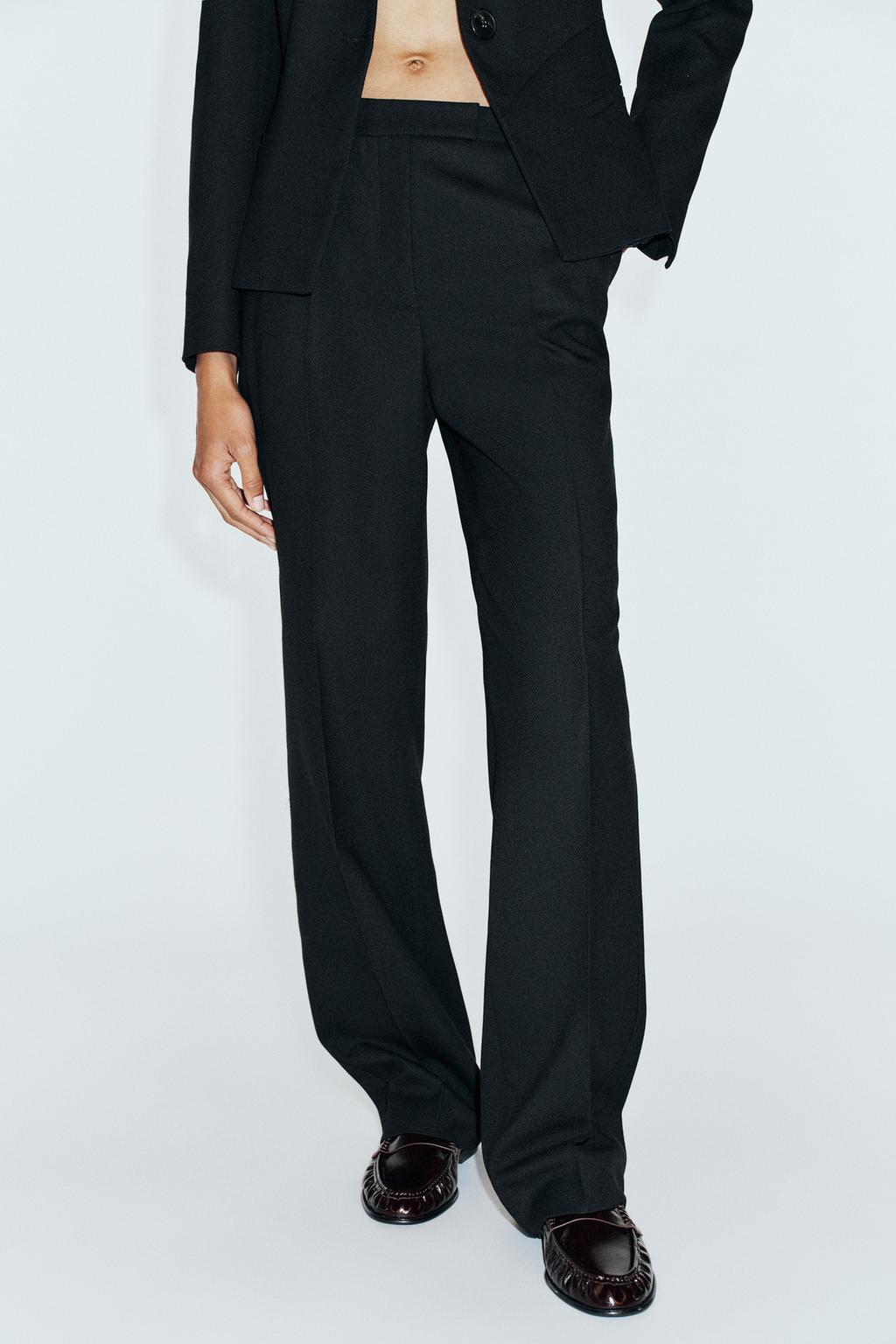 HIGH-WAIST STRAIGHT-LEG TROUSERS