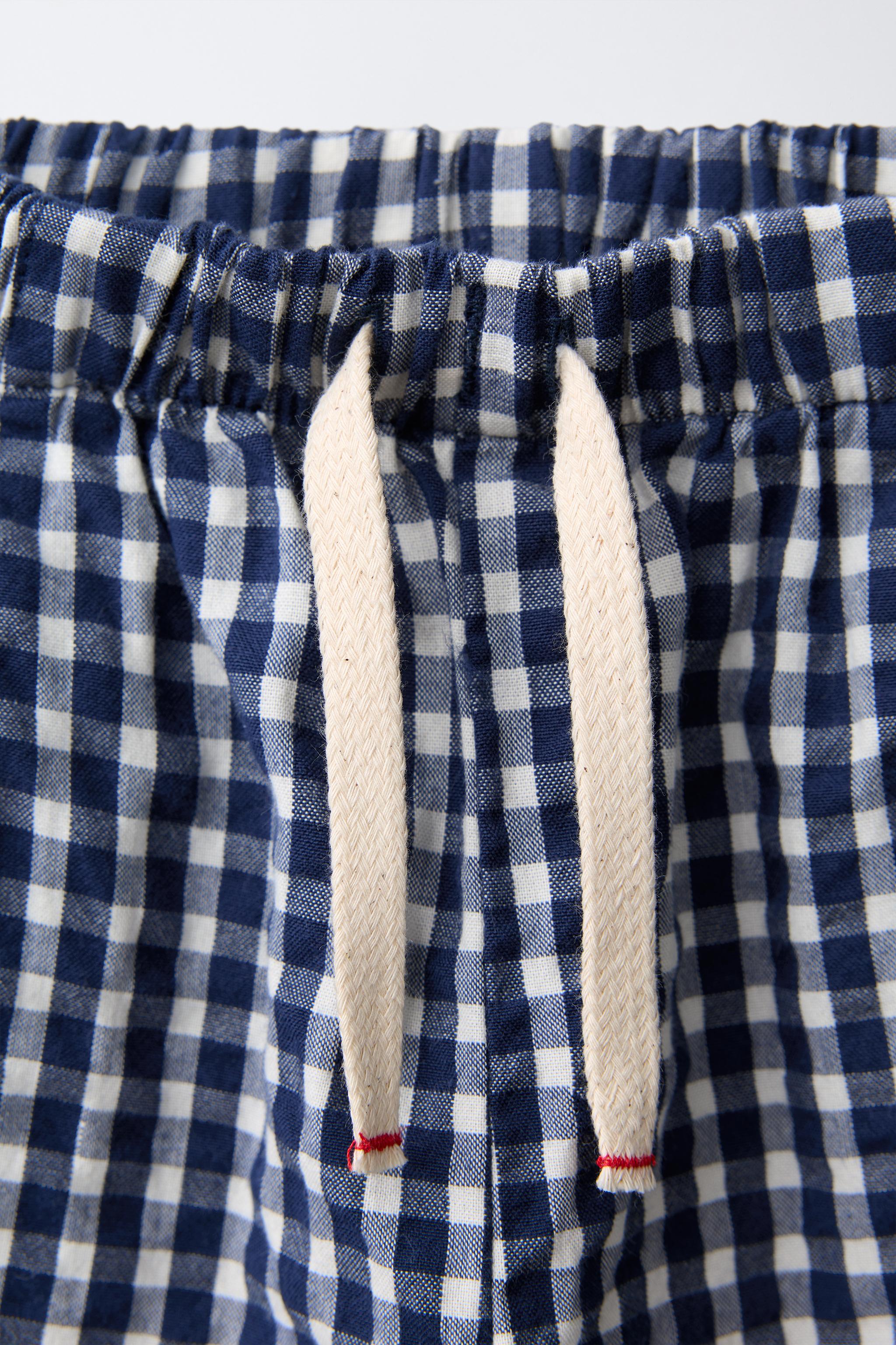 Детские брюки Zara GINGHAM BAGGY PANTS — фото 3