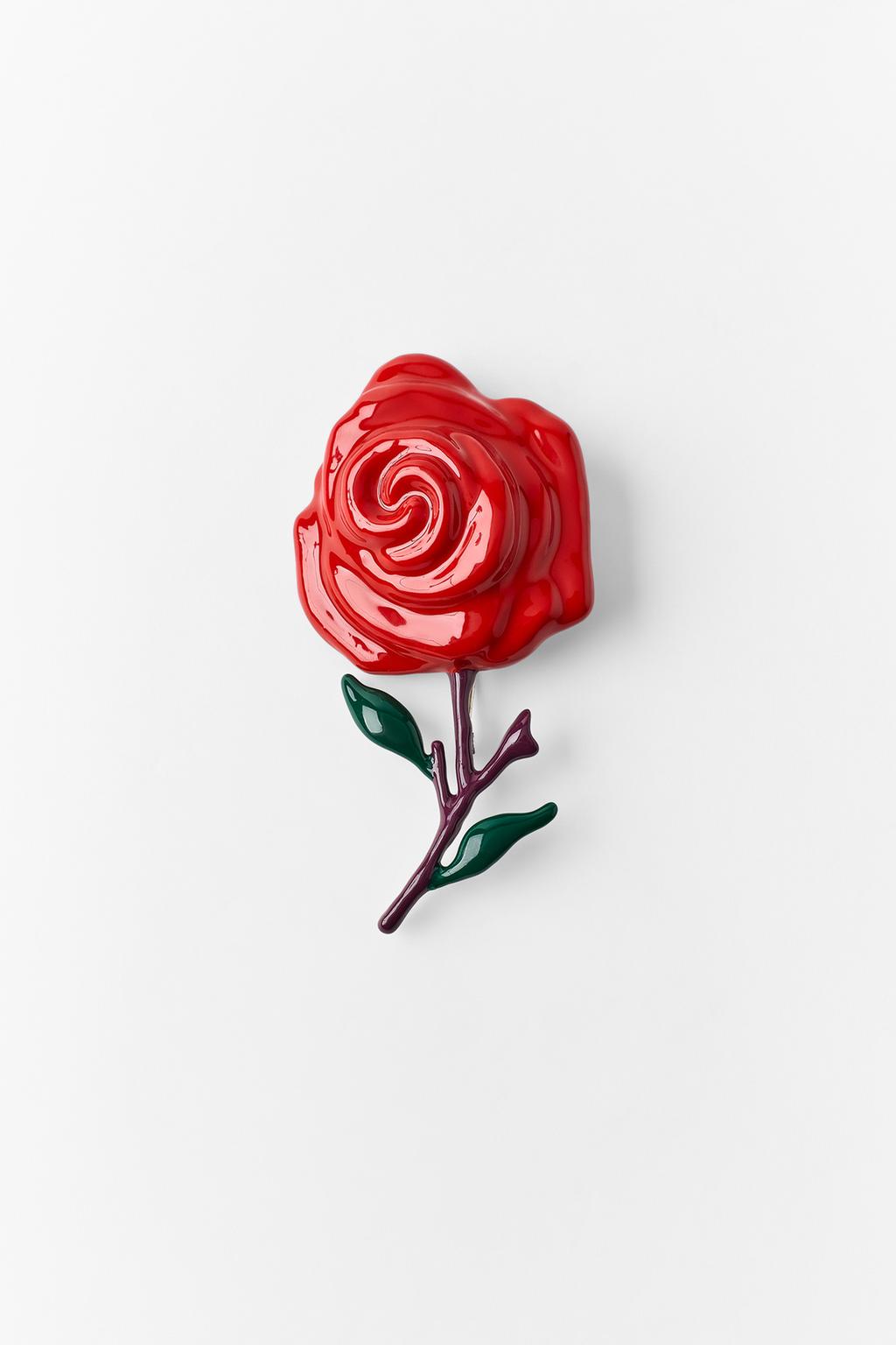 COLOURED RESIN FLOWER BROOCH