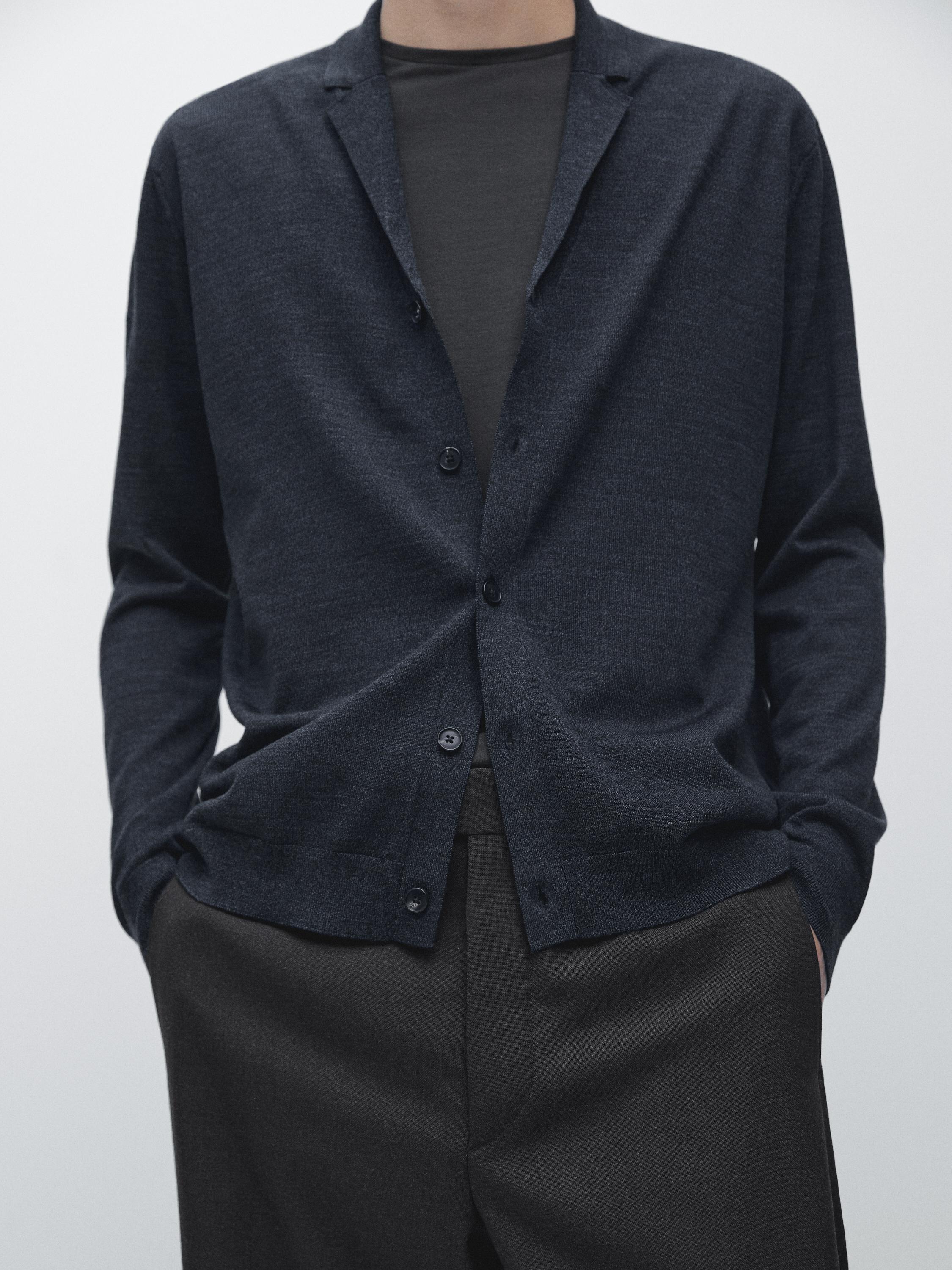 Cardigan en laine avec col à revers