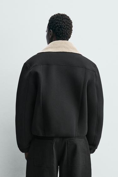 BLOUSON TECHNIQUE COL EN CONTRASTE - Noir de Zara - Image 2
