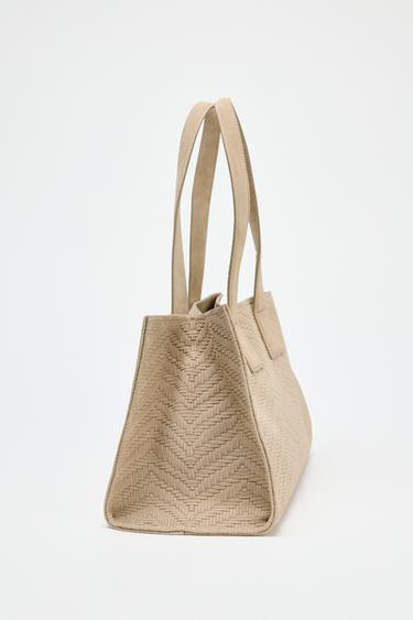 BRAIDED SUEDE SHOPPER - SAND/BROWN by Zara - Image 5