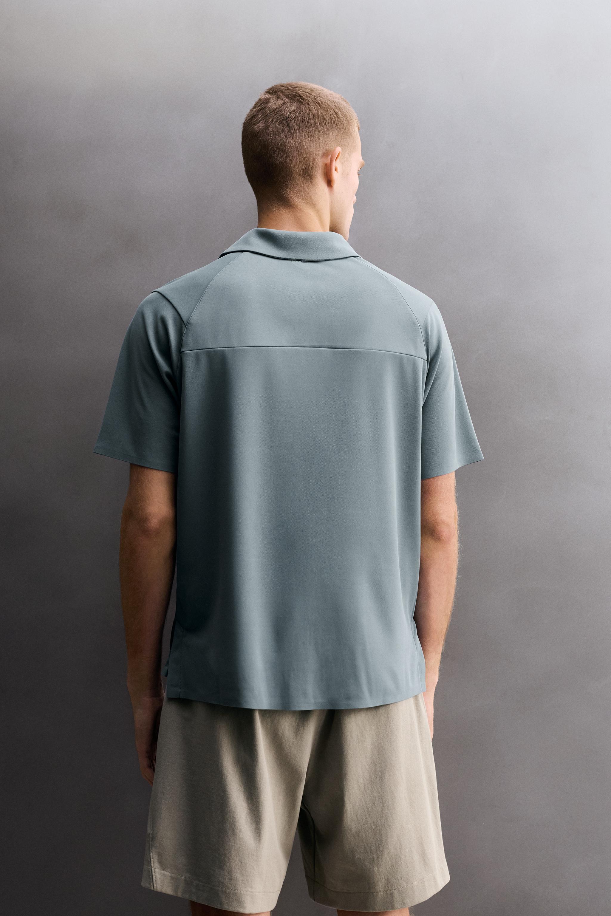 Мужские топы Zara TECHNICAL PIQUÉ TRAINING POLO — фото 3