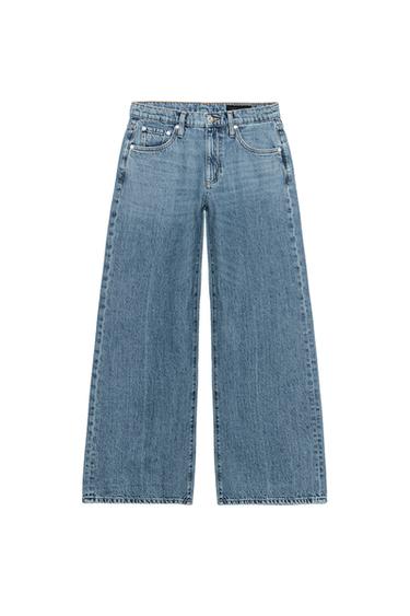 ZW COLLECTION LOW-RISE WIDE-LEG JEANS - Blue by Zara