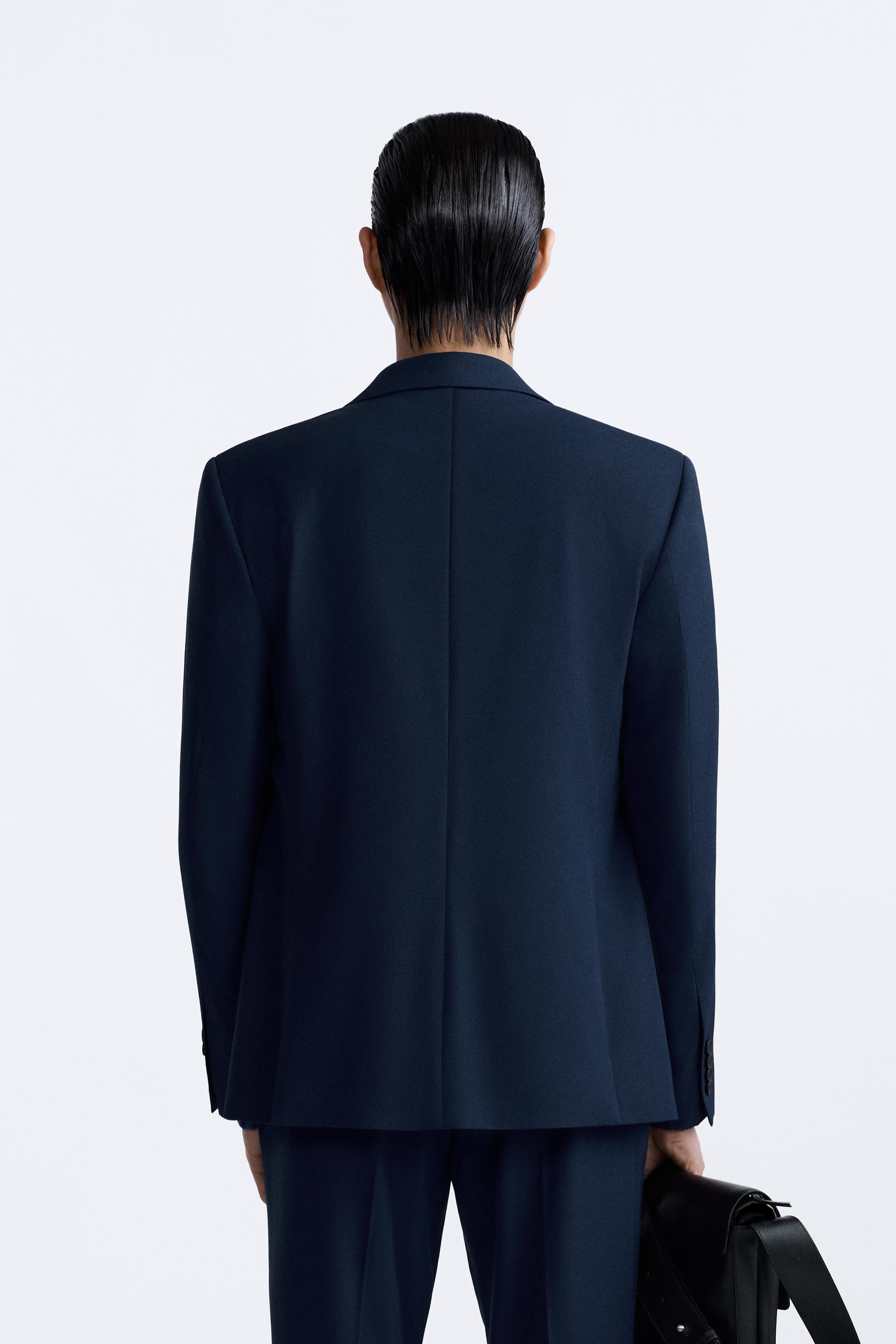 Zara Man Velvet Blazer Suit Jacket Sport Coat Navy Blue 1792/305 Size XL  Slim