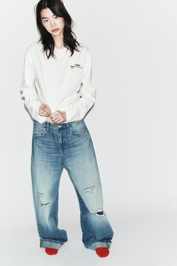 LONG SLEEVE TEXT T-SHIRT