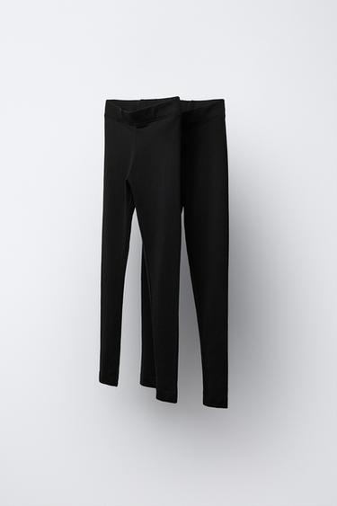 LOT DE DEUX LEGGINGS UNIS - Noir de Zara