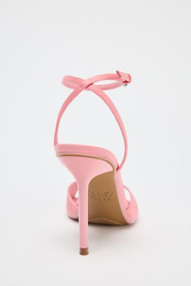 SATIN STILETTO HEEL SANDALS - Pink by Zara - Image 6