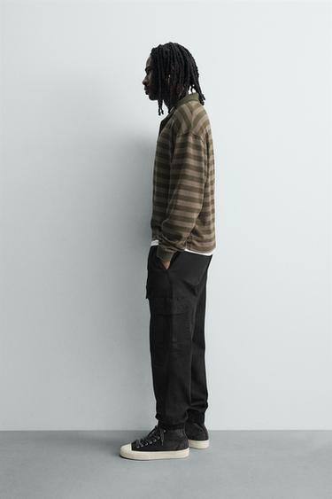 SLIM FIT CARGO TROUSERS - Black by Zara