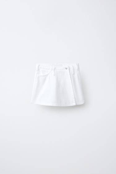 DENIM BERMUDA SKIRT - White by Zara