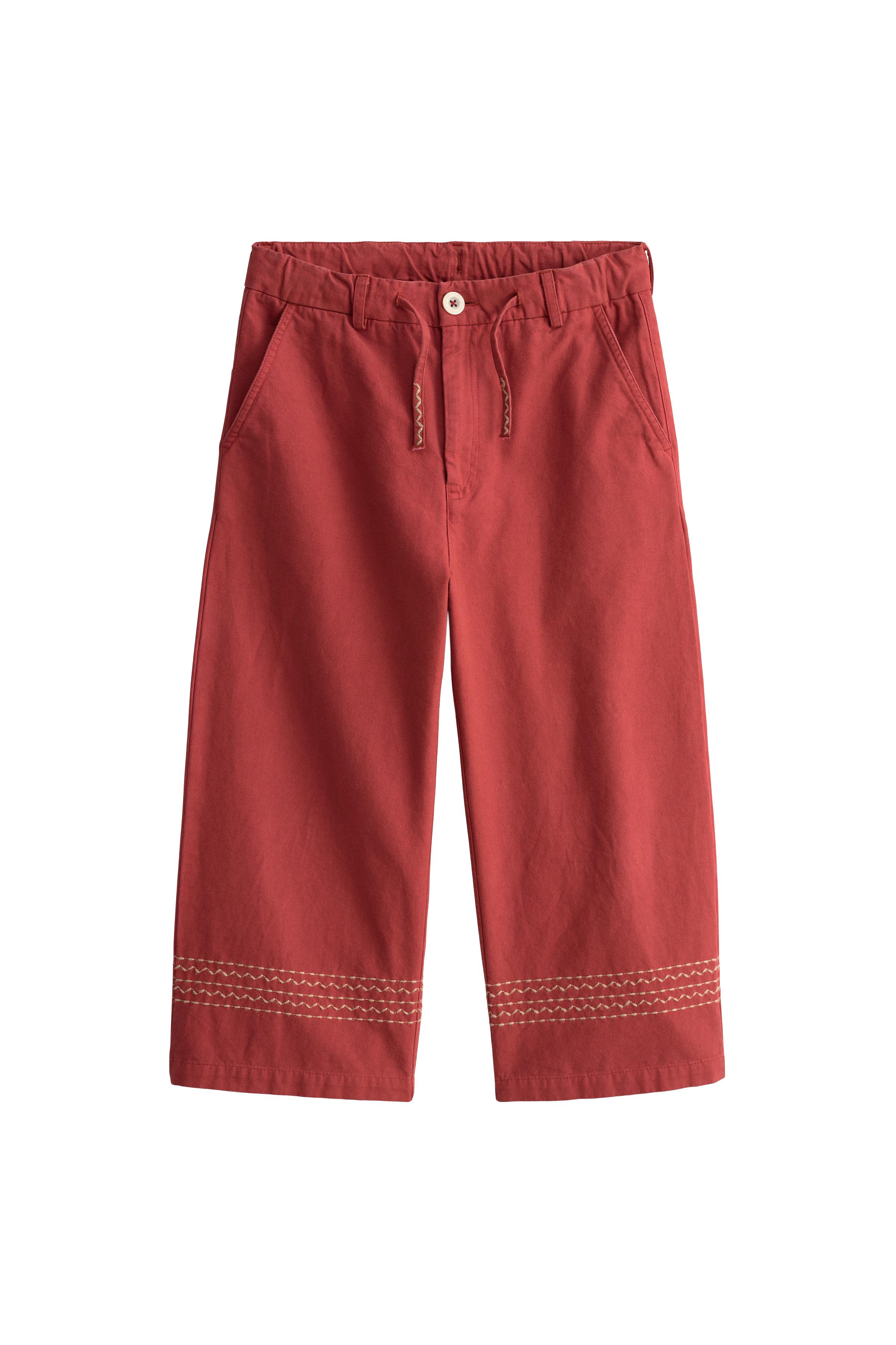 パンツ Sara LIMITED EDITION STRAIGHT-LEG TOPSTITCH PANTS - Light red | ZARA