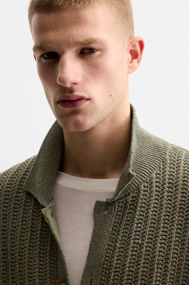 CHEMISE EN MAILLE STRUCTURÉE - Kaki de Zara - Image 6