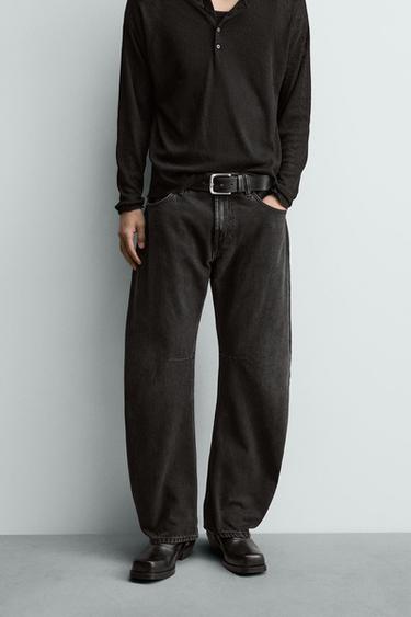リラックスバレルフィットデニムパンツブラックZaraのリラックスバレルフィットデニムパンツ - ブラック 