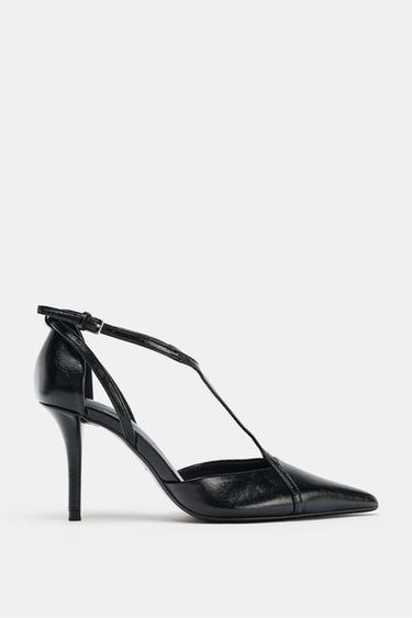 HIGH-HEEL SHOES WITH ANKLE STRAP - Black by Zara