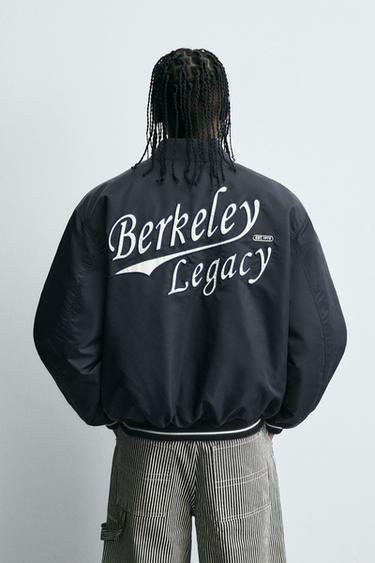 CONTRAST EMBROIDERY BOMBER JACKET - Blue by Zara - Image 2