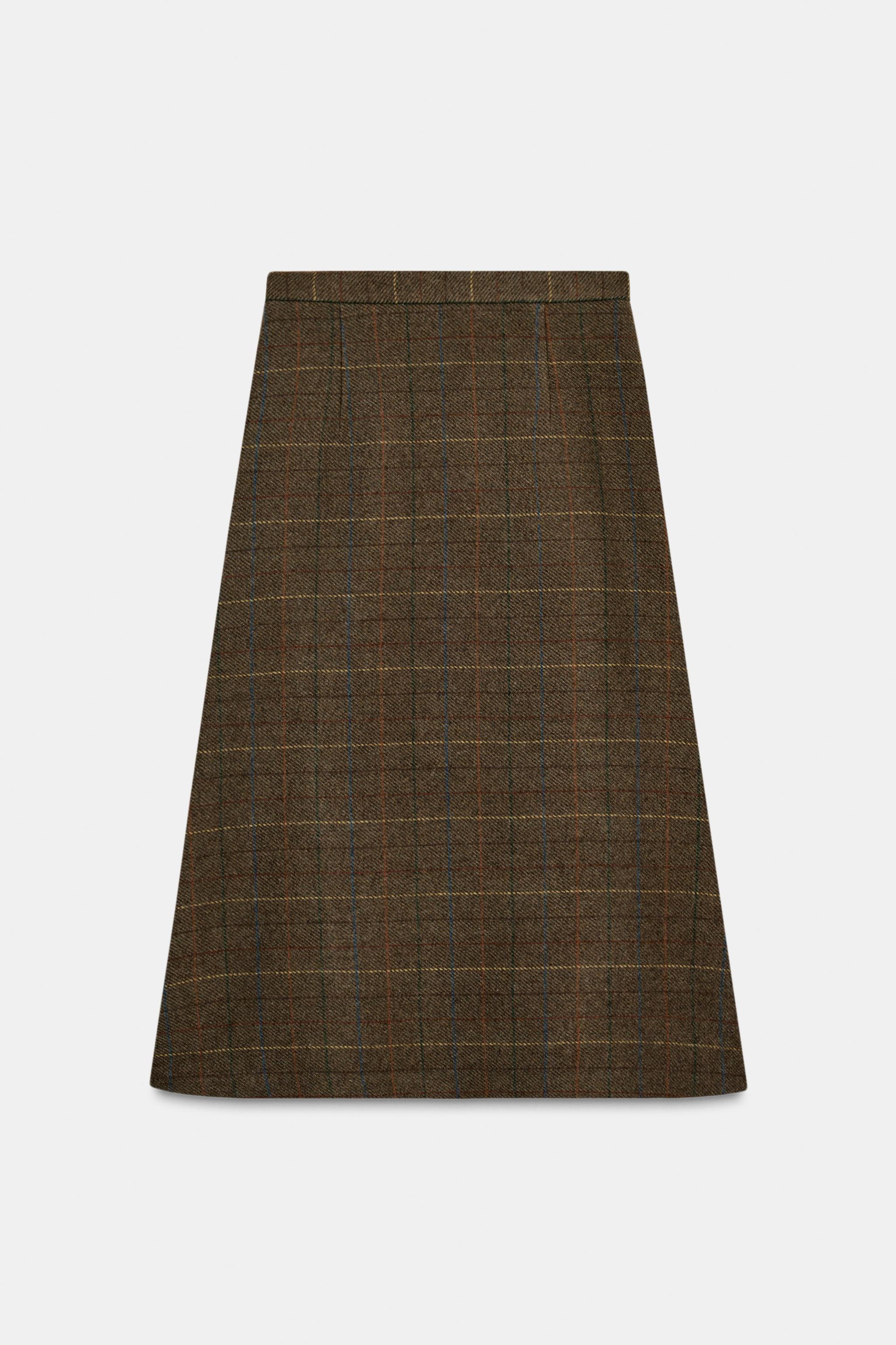 PLAID WOOL SKIRT ZW COLLECTION