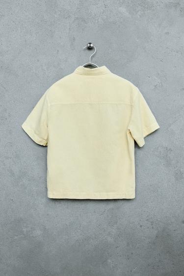 STORIESZ - GARMENT DYE LINEN AND COTTON SHIRT - Yellow by Zara - Image 1