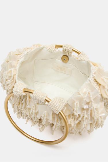 MOTHER-OF-PEARL EFFECT BUCKET BAG - white by Zara - Image 5