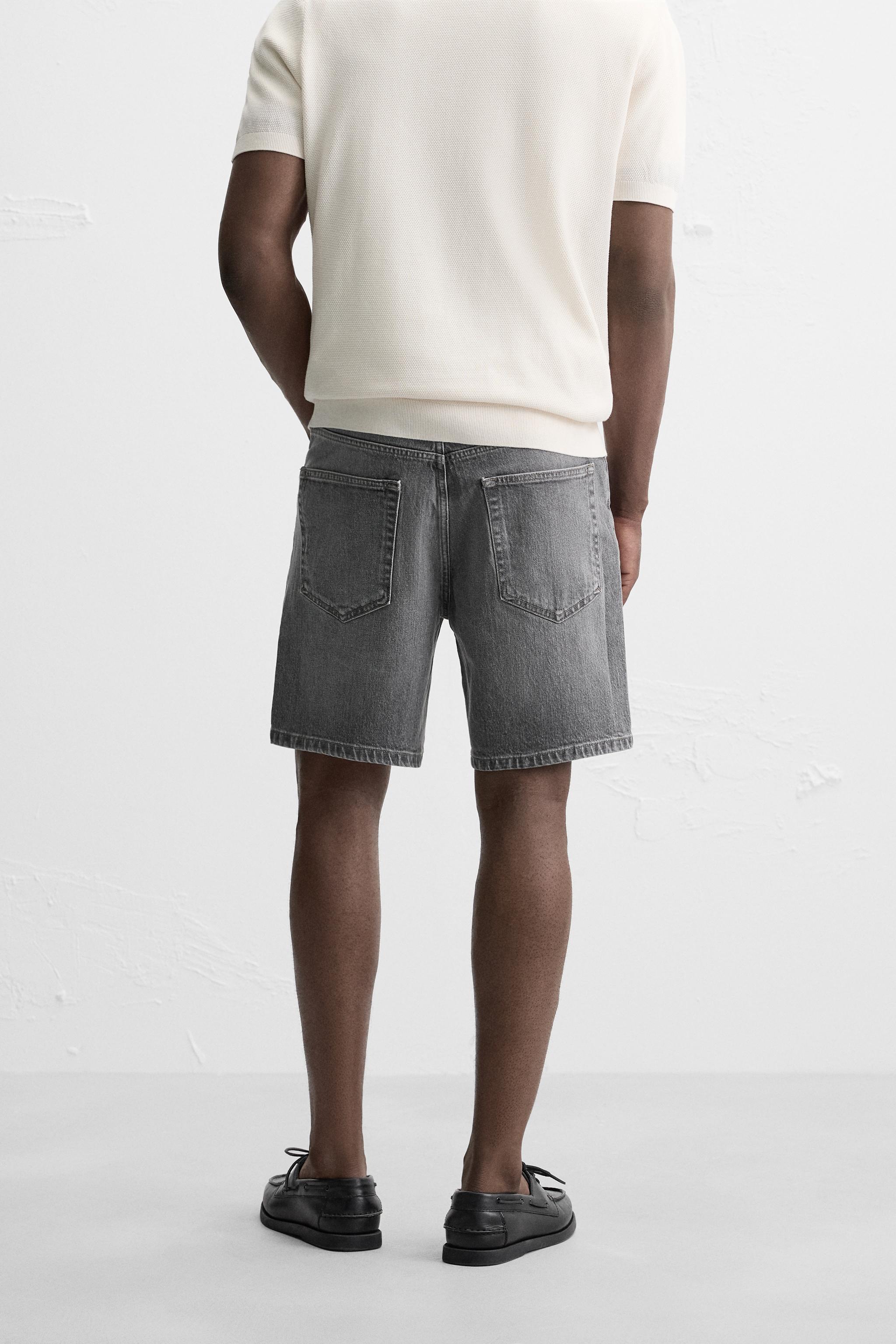 Jeans Zara Shorts Zara Uomo REGULAR FIT DENIM BERMUDA SHORTS White