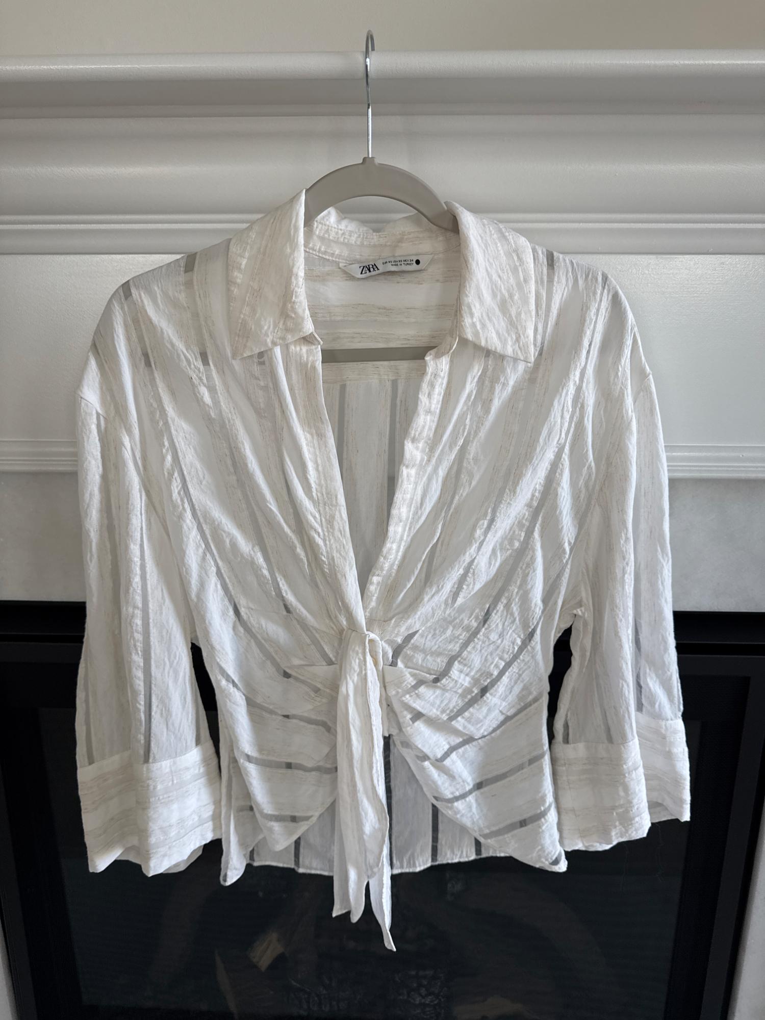 PLEATED DRAPED BLOUSE | SECOND HAND | Zara Preowned