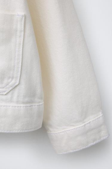 VESTE EN DENIM FLEURS BRODÉES - Blanc cassé de Zara - Image 3