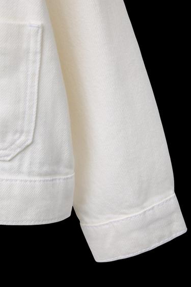 EMBROIDERED FLORAL DENIM JACKET - Oyster-white by Zara