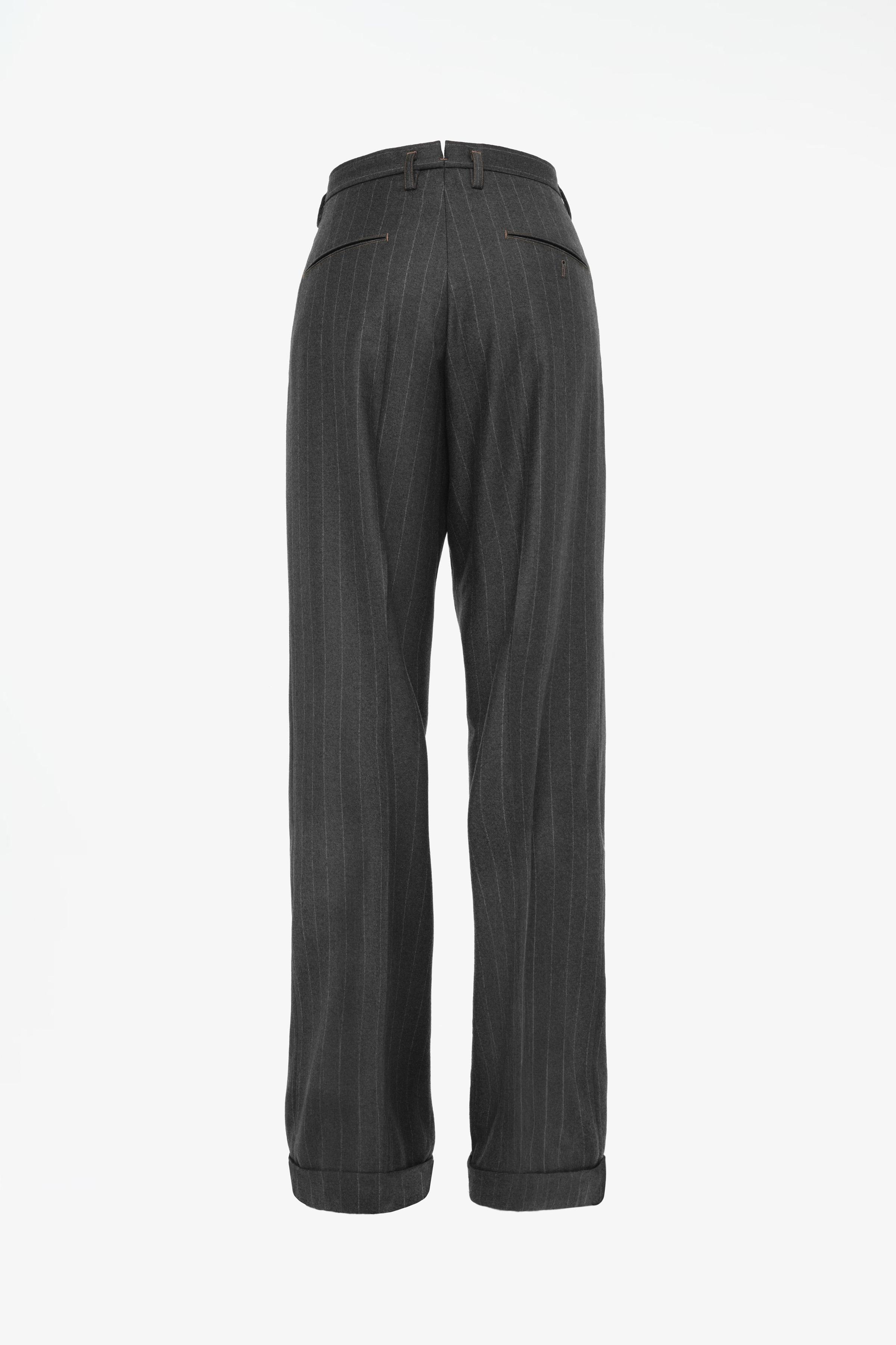 LIMITED EDITION 100% WOOL PINSTRIPE PANTS - Dark green | ZARA