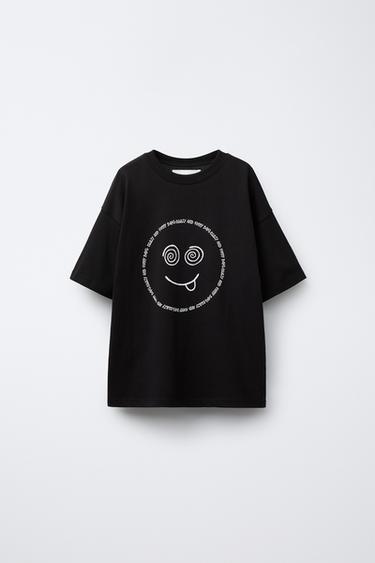 Zara PRINTED T-SHIRT - Black - Image 0