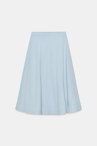 ZW COLLECTION CAPE MIDI SKIRT - Light blue by Zara - Image 6