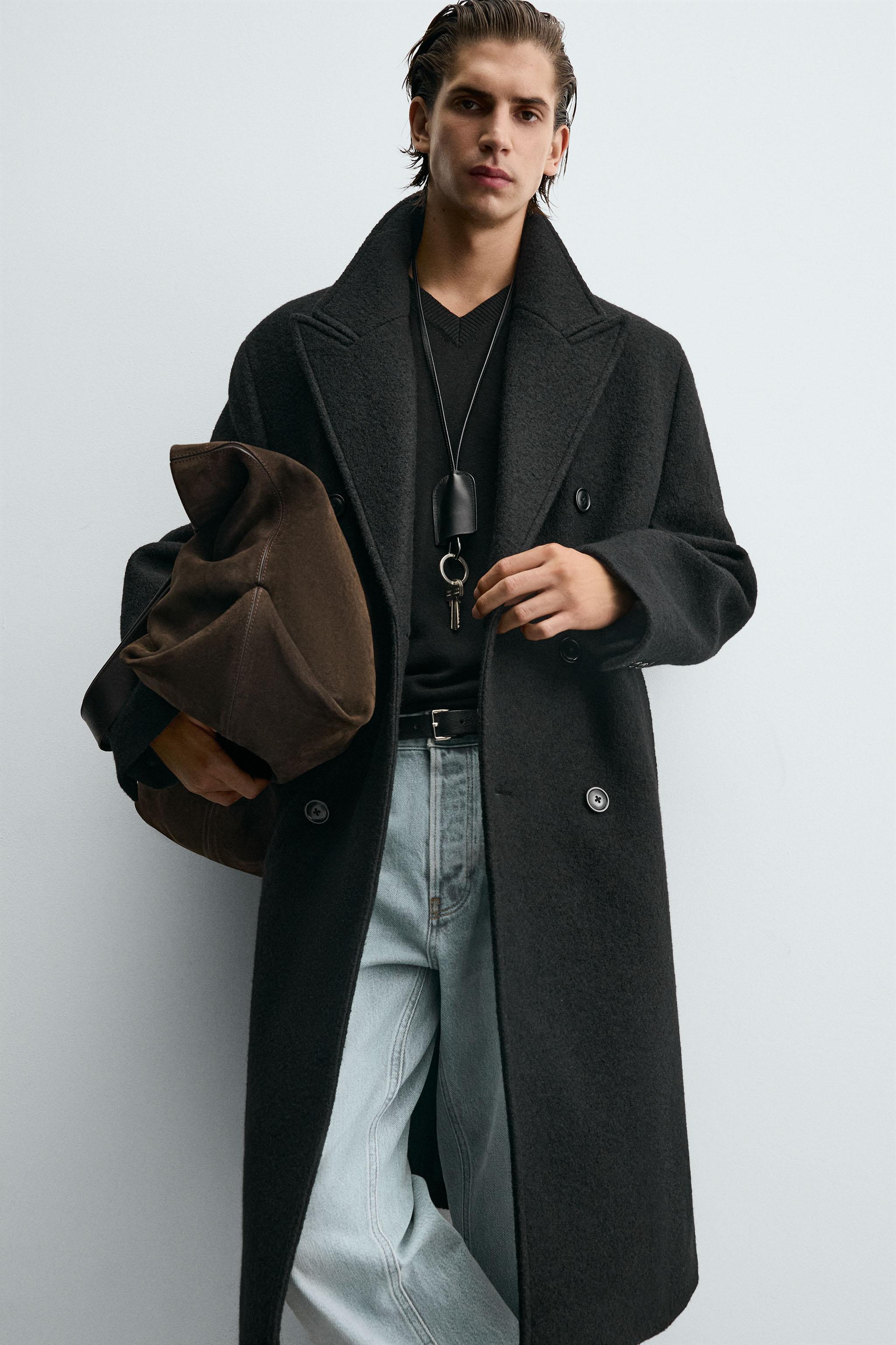 ウールテクスチャ ブークレ コート - ブラック | ZARA Japan / 日本