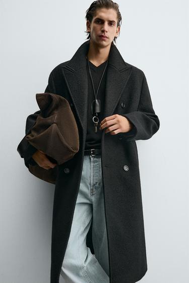 WOOL COAT BOUCLÉ TEXTURE - Black by Zara - Image 5