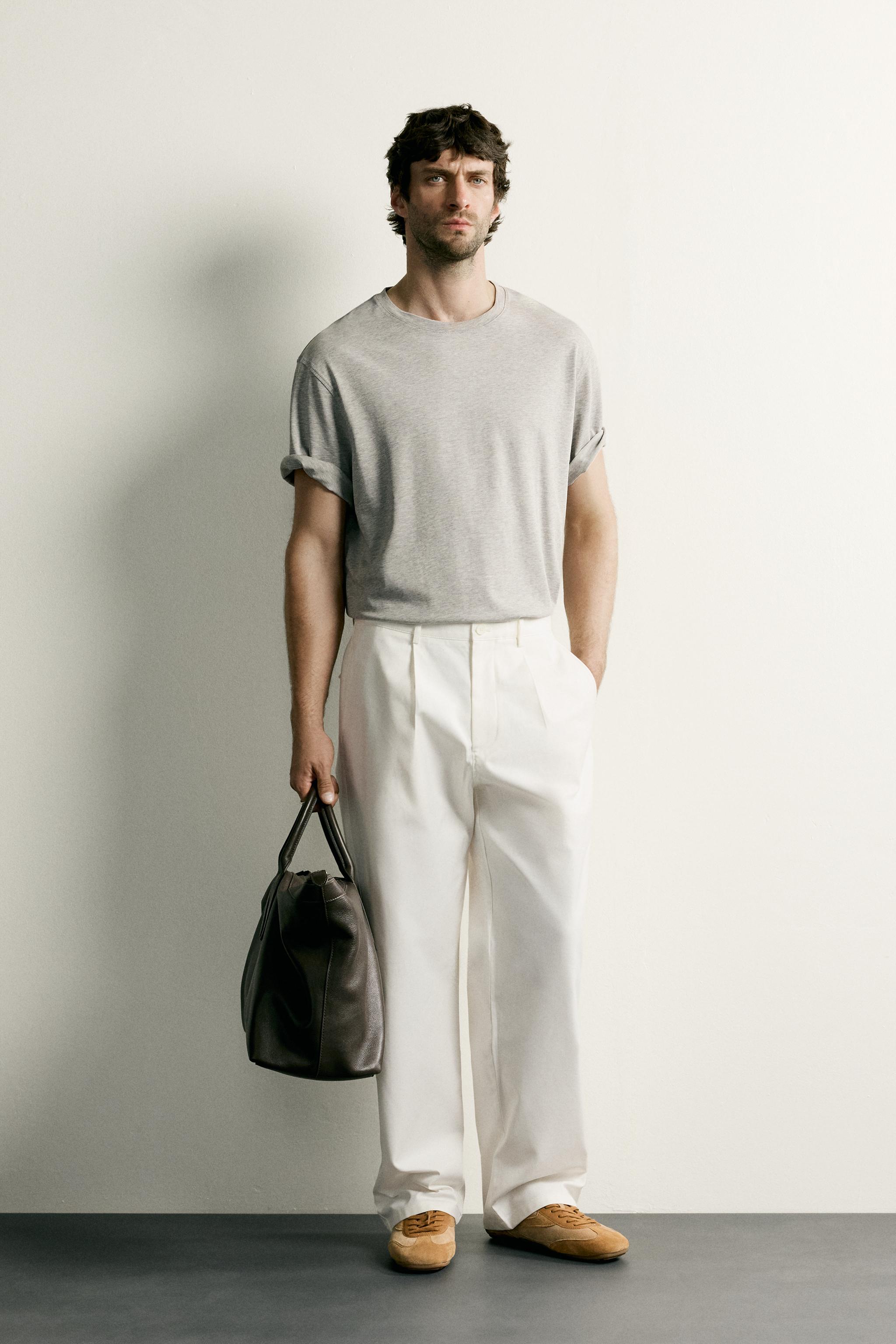Zara PİLİLİ STRAIGHT FIT PANTOLON