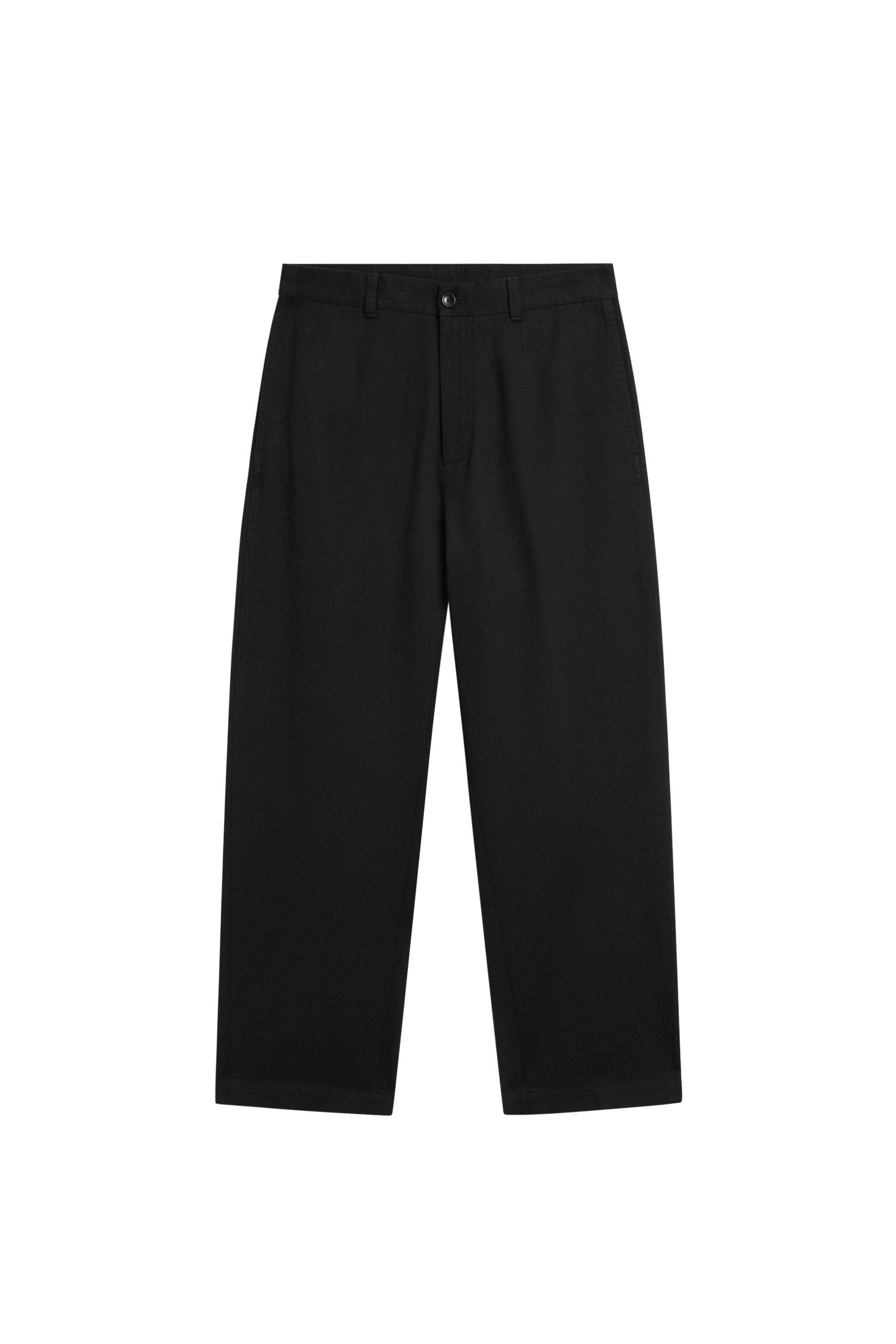 Pleated barrel fit pants — Black
