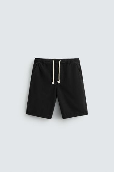 Zara WASHED DENIM SHORTS - Charcoal - Image 0