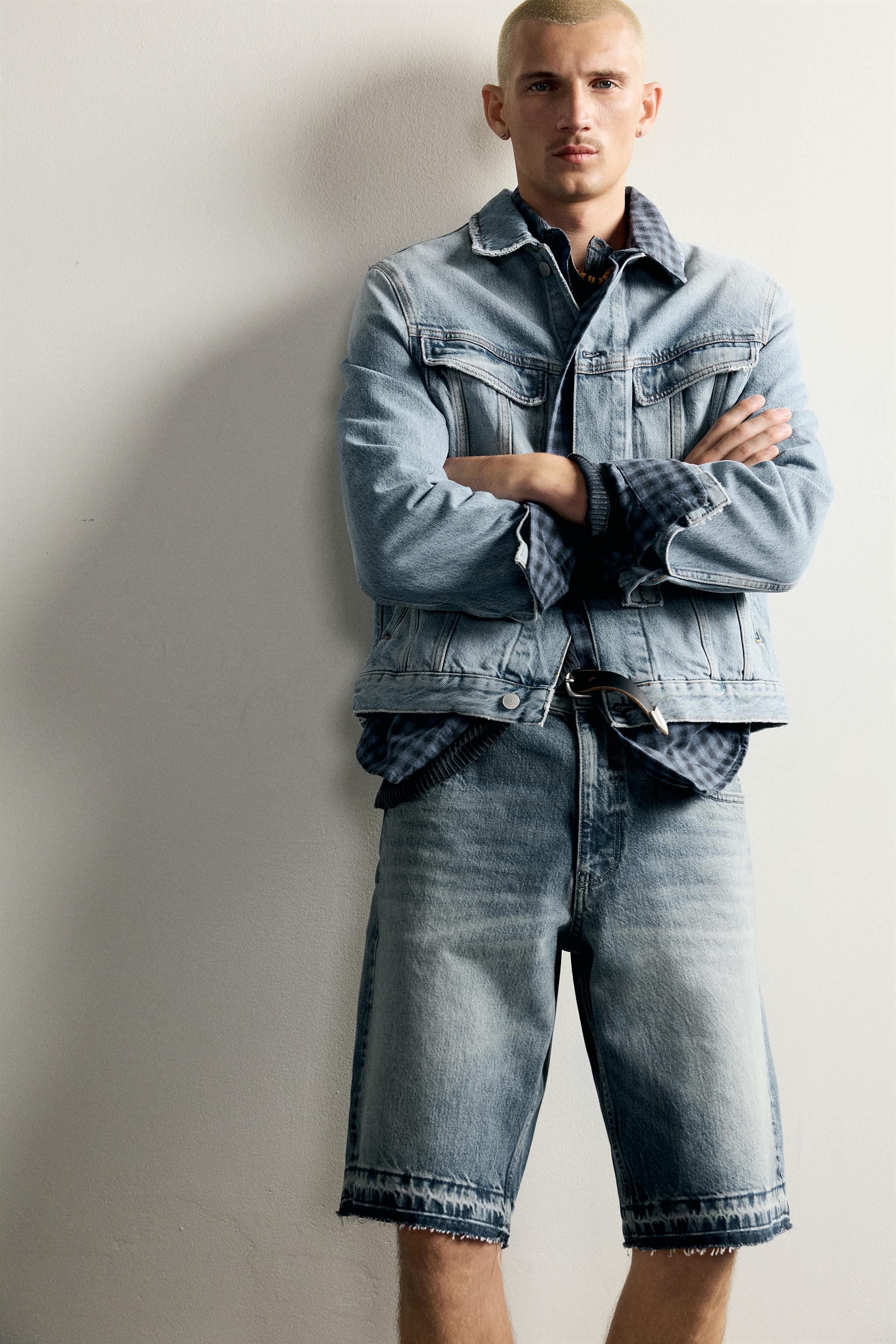 Zara RELAXED FIT DENIM BERMUDA görsel 5