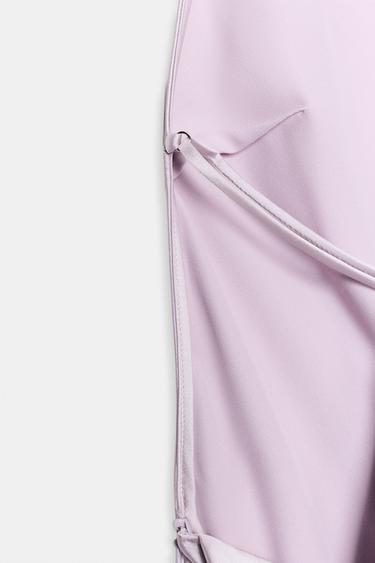 ROBE HALTER SATINÉE - Lilas de Zara - Image 2