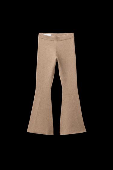 AUSGESTELLTE LEGGINGS MIT RIPPENMUSTER - Mittleres Camel von Zara