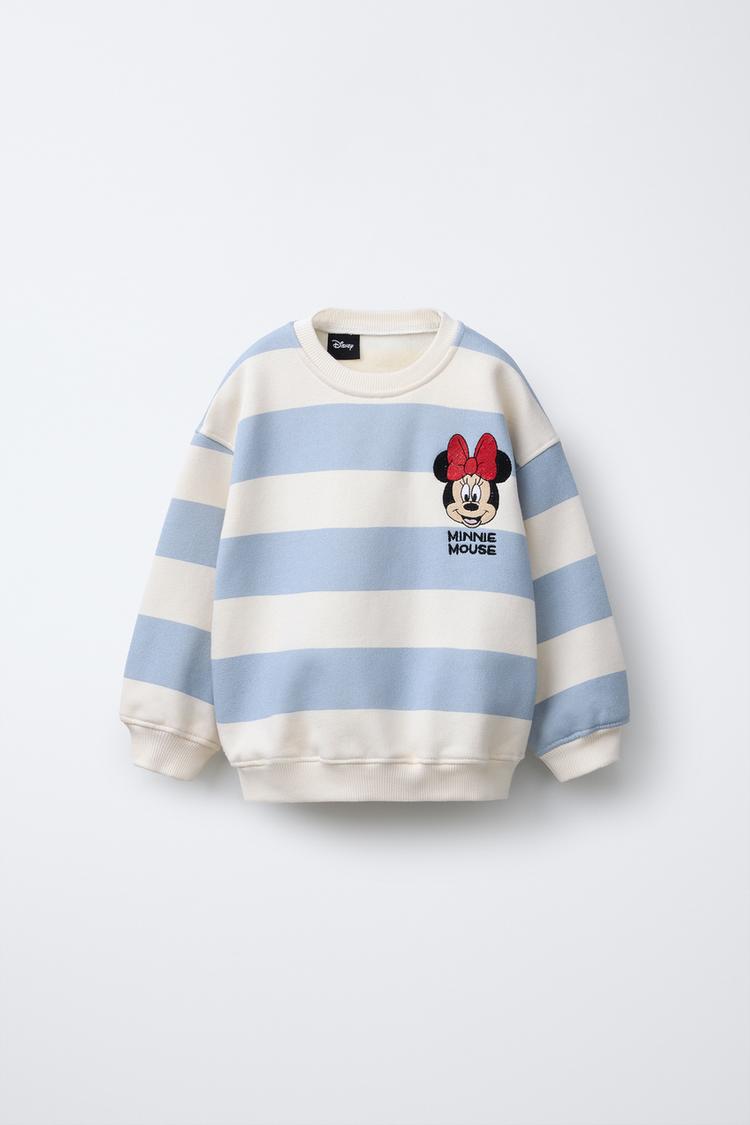 STRIPED MINNIE MOUSE © DISNEY EMBROIDERED SWEATSHIRT
