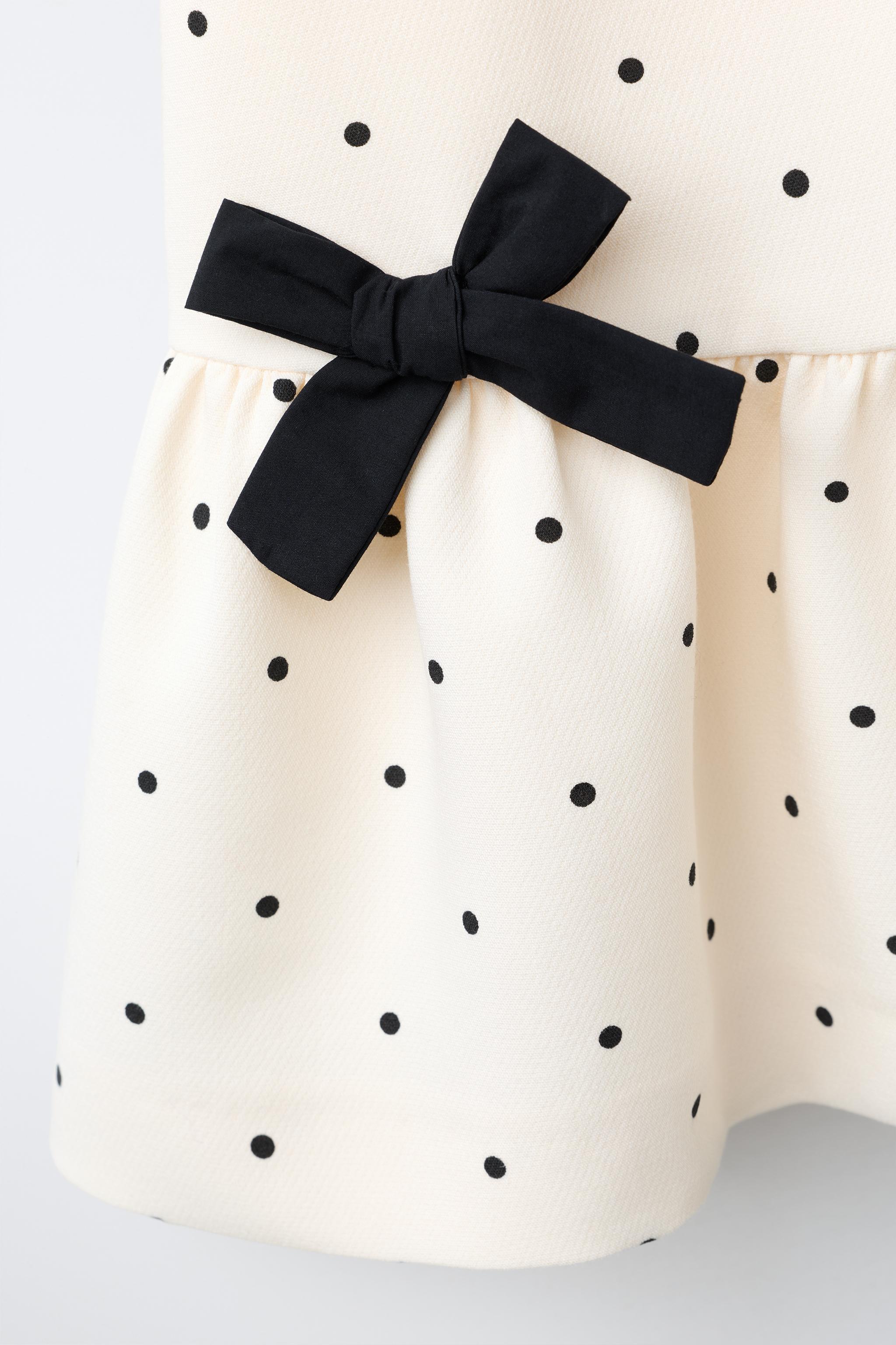 POLKA DOT BOW PRINT DRESS
