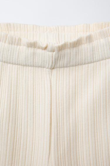 PANTALON FLARE AVEC BANDE LATÉRALE ET LACET - Écru de Zara - Image 2