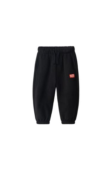 PANTALON JOGGER POLAIRE - Noir de Zara