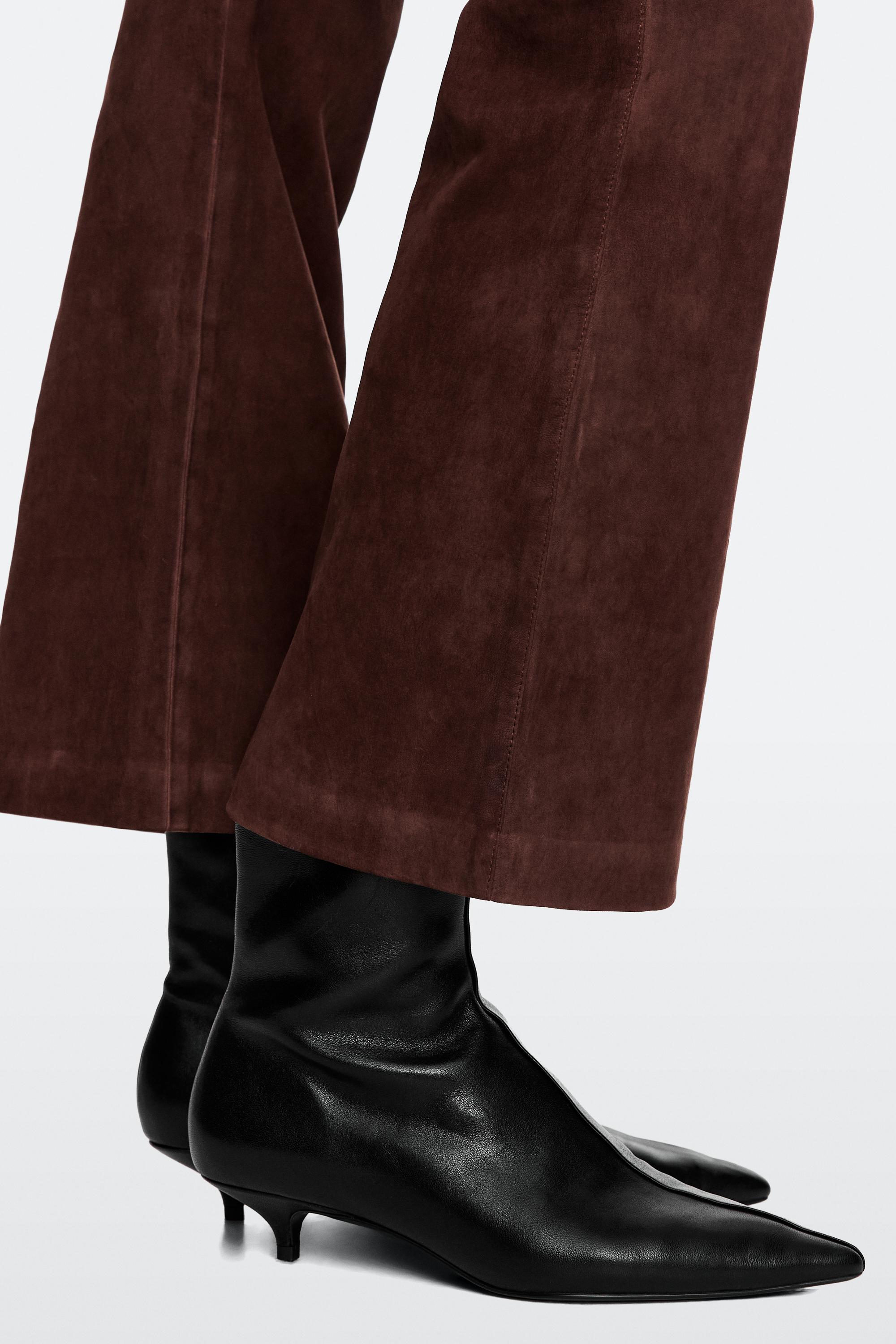 Low heel leather ankle boot - Black | ZARA United States