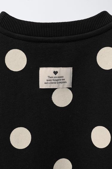 POLKA DOT SWEATSHIRT - Black by Zara - Image 2