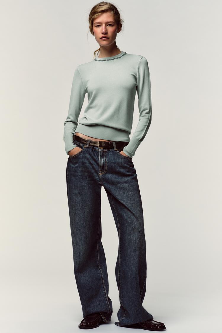 JEWEL KNIT JUMPER Aquamarine ZARA India