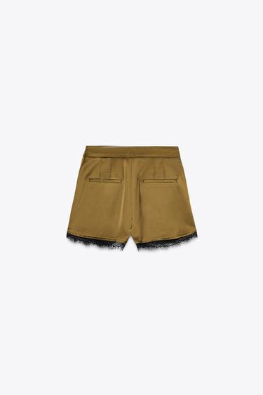 SATIN BERMUDA SHORTS WITH LACE TRIM - Oil by Zara - Image 3